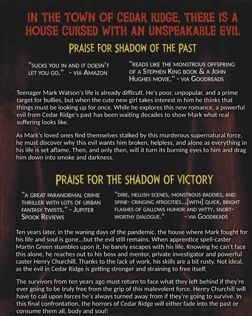 The Cedar Ridge Duology: "Shadow of the Past" and "The Shadow of Victory"